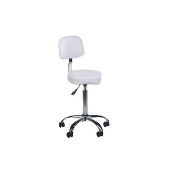 Taboret kosmetyczny z oparciem BH-7268 Biały